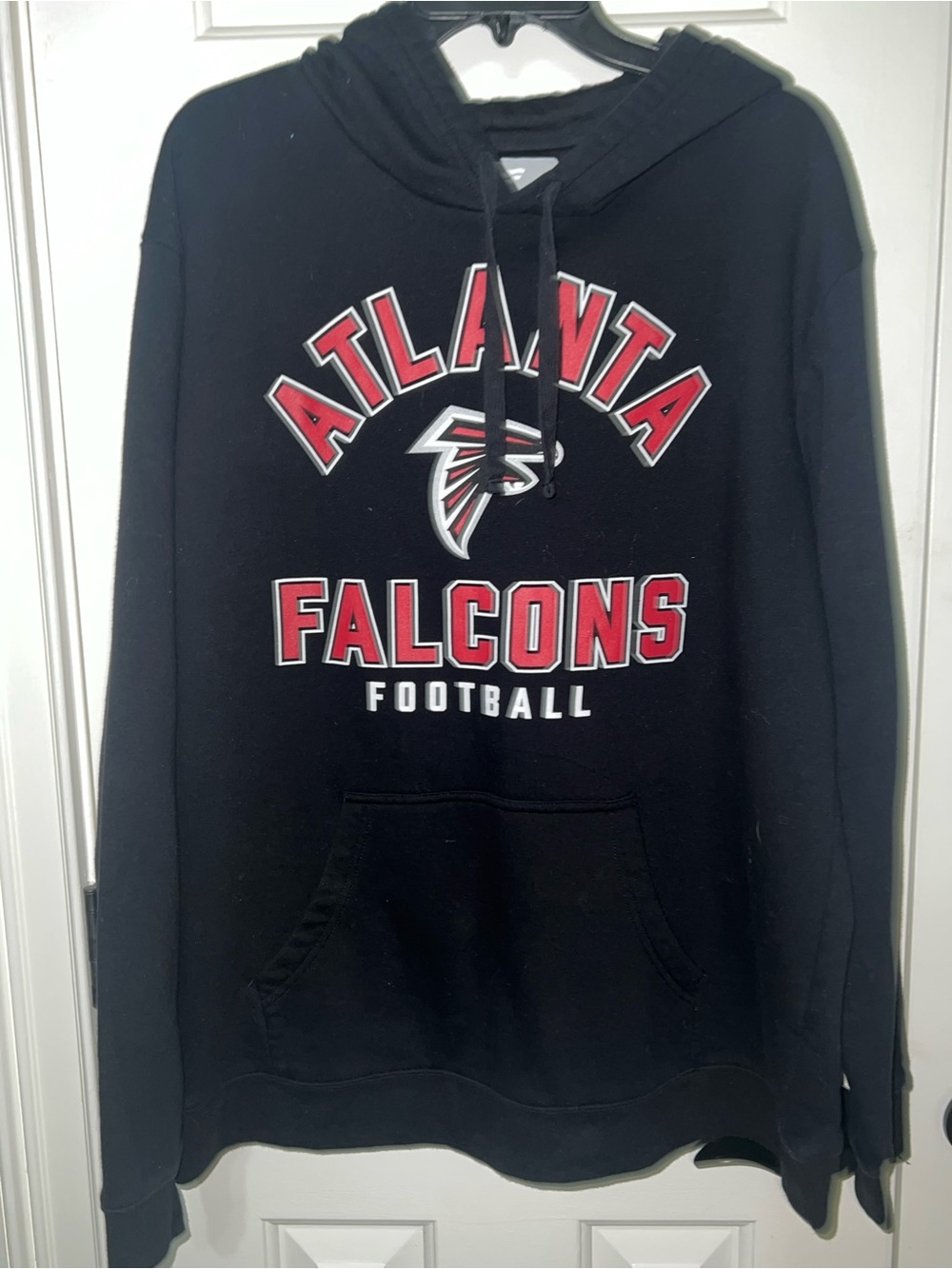 Atlanta Falcons Black Hooded Sweatshirt - Team Logo Pullover NWOT - XL